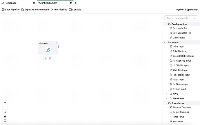 Pipeline editor